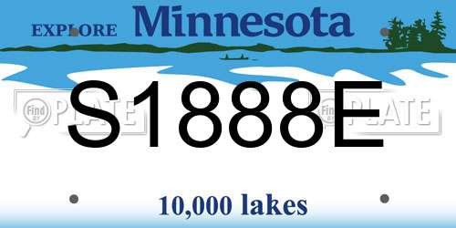 S1888E Minnesota License Plate