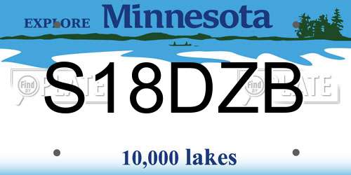 S18DZB Minnesota License Plate