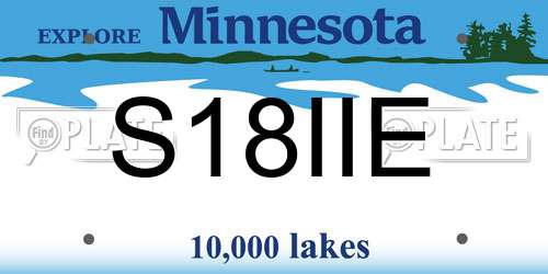 S18IIE Minnesota License Plate