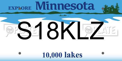 S18KLZ Minnesota License Plate