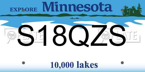 S18QZS Minnesota License Plate