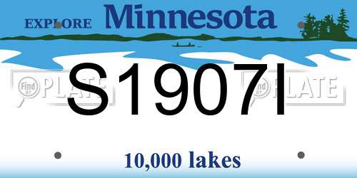 S1907I Minnesota License Plate