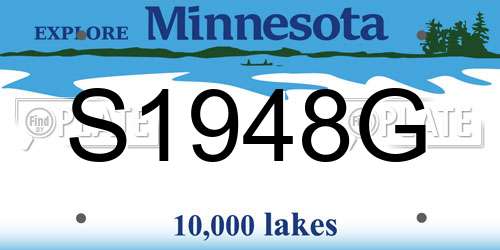 S1948G Minnesota License Plate