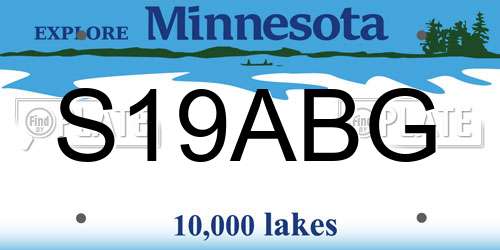 S19ABG Minnesota License Plate