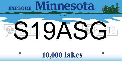 S19ASG Minnesota License Plate
