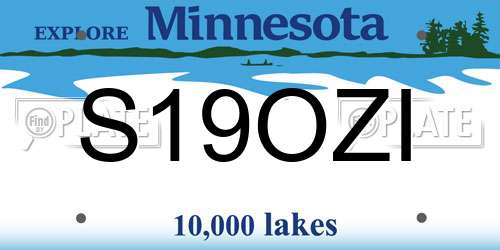 S19OZI Minnesota License Plate