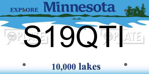 S19QTI Minnesota License Plate