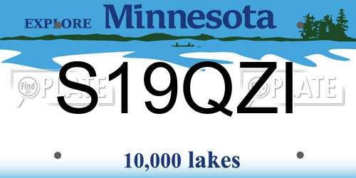 S19QZI Minnesota License Plate