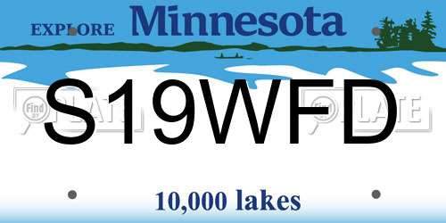 S19WFD Minnesota License Plate