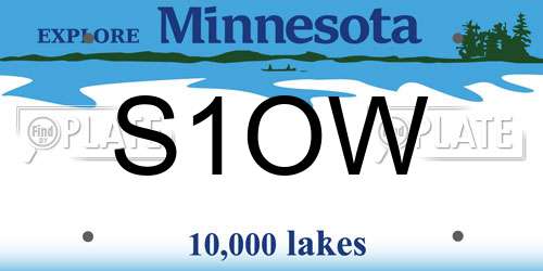 S1OW Minnesota License Plate