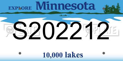 S202212 Minnesota License Plate