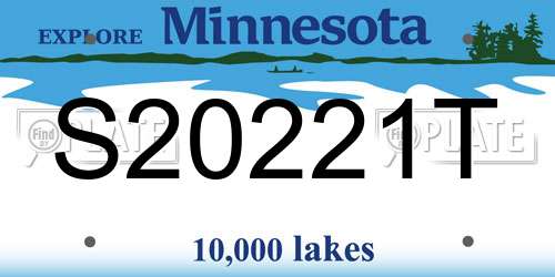 S20221T Minnesota License Plate