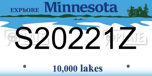 S20221Z Minnesota License Plate