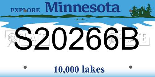 S20266B Minnesota License Plate