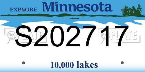 S202717 Minnesota License Plate