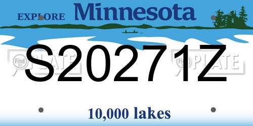 S20271Z Minnesota License Plate