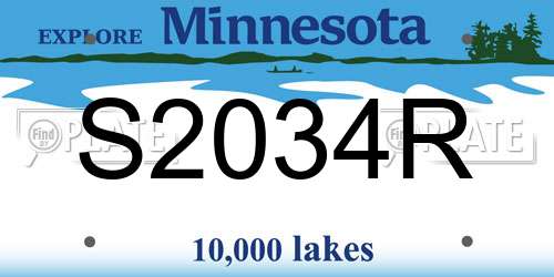 S2034R Minnesota License Plate