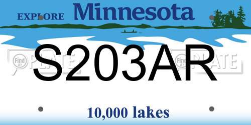 S203AR Minnesota License Plate