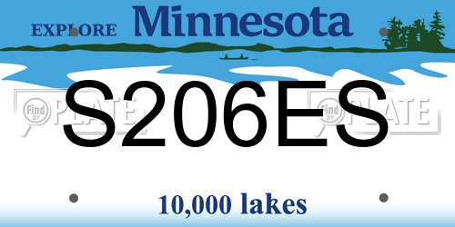S206ES Minnesota License Plate