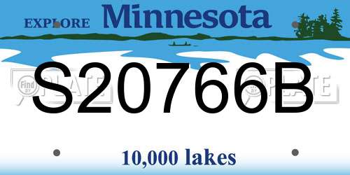 S20766B Minnesota License Plate