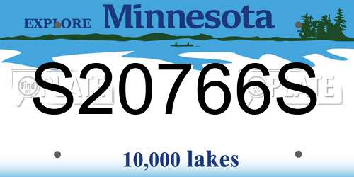 S20766S Minnesota License Plate
