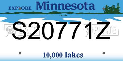 S20771Z Minnesota License Plate