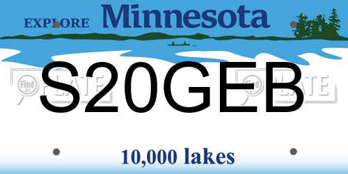 S20GEB Minnesota License Plate