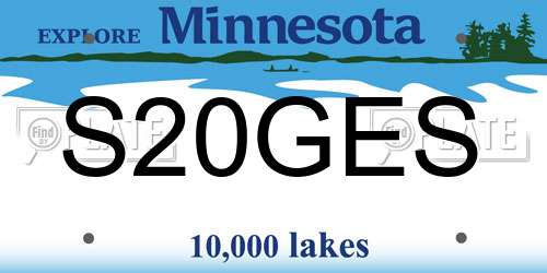 S20GES Minnesota License Plate