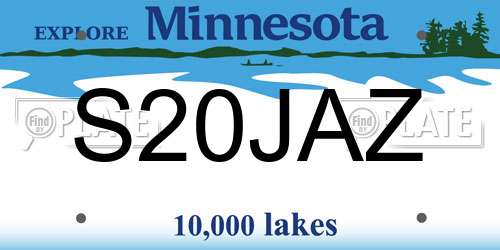S20JAZ Minnesota License Plate