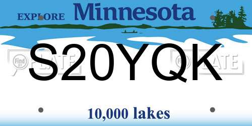 S20YQK Minnesota License Plate