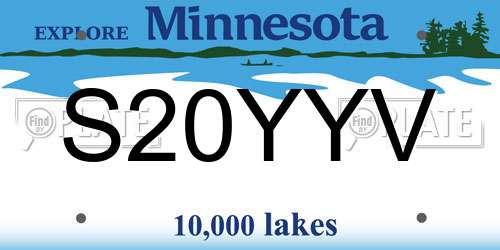 S20YYV Minnesota License Plate