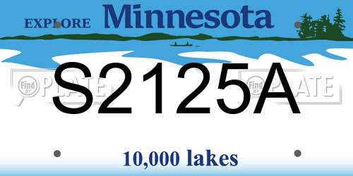 S2125A Minnesota License Plate