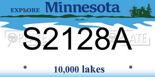 S2128A Minnesota License Plate