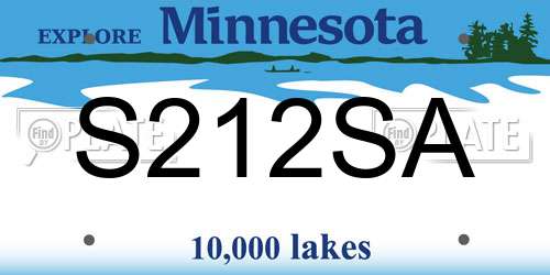 S212SA Minnesota License Plate