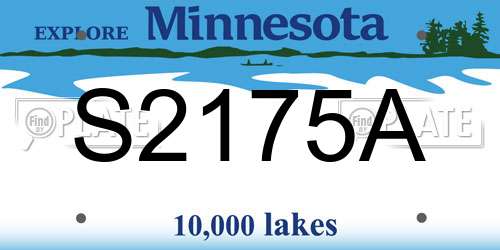 S2175A Minnesota License Plate