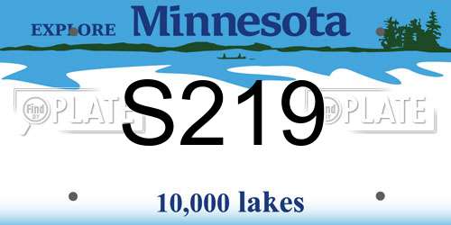 S219 Minnesota License Plate