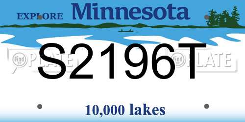 S2196T Minnesota License Plate