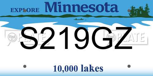 S219GZ Minnesota License Plate