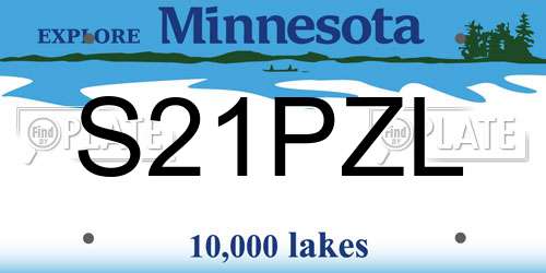 S21PZL Minnesota License Plate