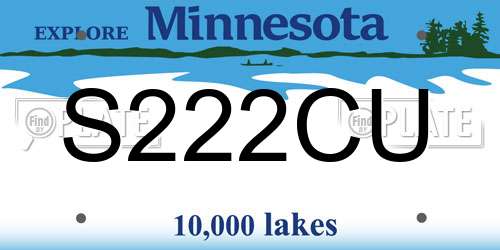 S222CU Minnesota License Plate