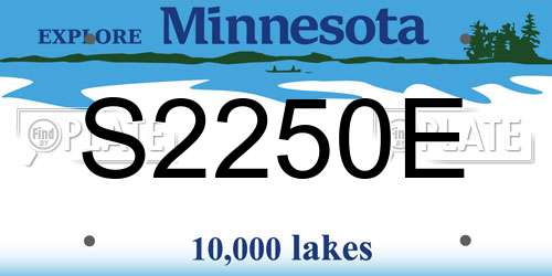 S2250E Minnesota License Plate