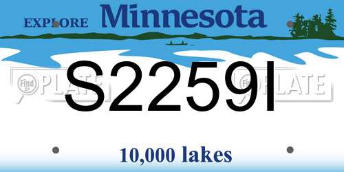 S2259I Minnesota License Plate