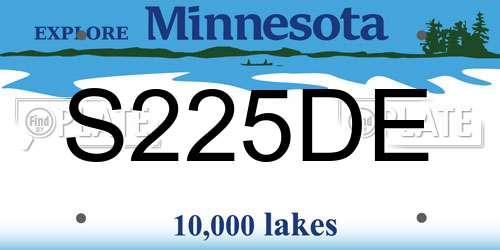 S225DE Minnesota License Plate