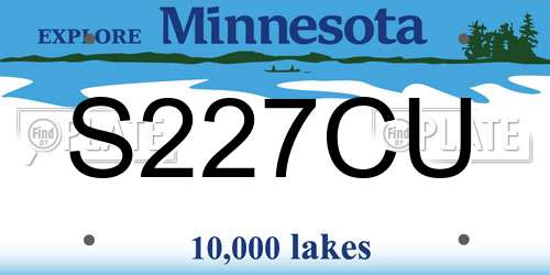 S227CU Minnesota License Plate