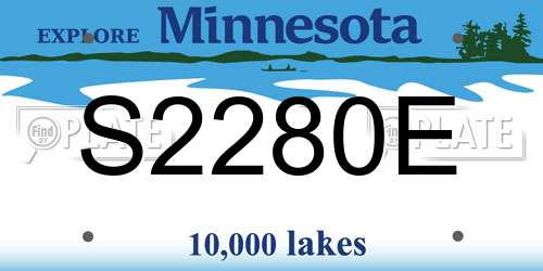 S2280E Minnesota License Plate