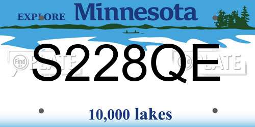 S228QE Minnesota License Plate
