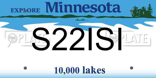 S22ISI Minnesota License Plate