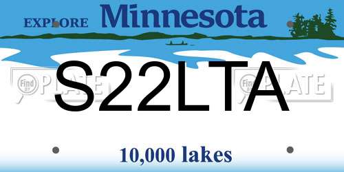 S22LTA Minnesota License Plate