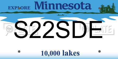 S22SDE Minnesota License Plate