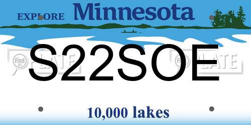 S22SOE Minnesota License Plate